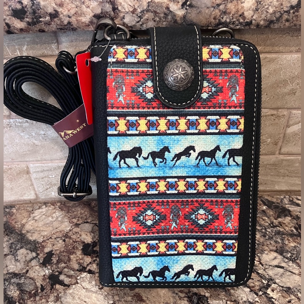 Montana West Black and Multicolor Wallet